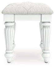 Kozlani - Vanity Upholstered Stool - White