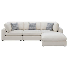 Serene 4 Piece Upholstered Modular Sectional Sofa with Ottoman – Beige