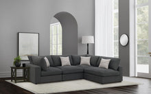 Serene 4 Piece Upholstered Modular Sectional Sofa – Charcoal