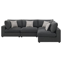 Serene 4 Piece Upholstered Modular Sectional Sofa – Charcoal
