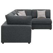 Serene 4 Piece Upholstered Modular Sectional Sofa – Charcoal