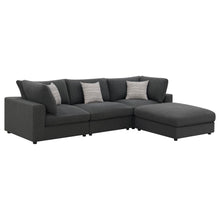 Serene 4 Piece Upholstered Modular Sectional Sofa with Ottoman – Charcoal