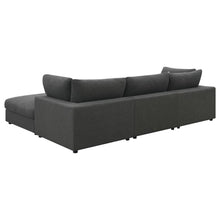 Serene 4 Piece Upholstered Modular Sectional Sofa with Ottoman – Charcoal