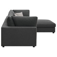 Serene 4 Piece Upholstered Modular Sectional Sofa with Ottoman – Charcoal