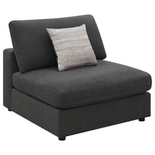 Serene 4 Piece Upholstered Modular Sectional Sofa with Ottoman – Charcoal