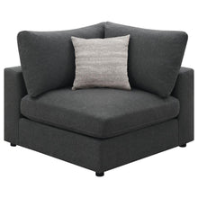 Serene 4 Piece Upholstered Modular Sectional Sofa with Ottoman – Charcoal
