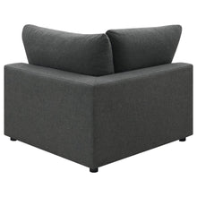Serene 4 Piece Upholstered Modular Sectional Sofa with Ottoman – Charcoal