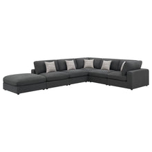 Serene 6 Piece Upholstered Modular Sectional Sofa – Charcoal
