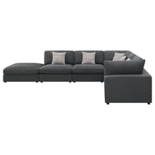 Serene 6 Piece Upholstered Modular Sectional Sofa – Charcoal