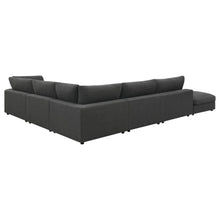 Serene 6 Piece Upholstered Modular Sectional Sofa – Charcoal