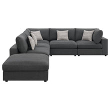 Serene 6 Piece Upholstered Modular Sectional Sofa – Charcoal