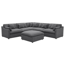 Hobson 6 Piece Upholstered Modular Sectional Sofa – Charcoal