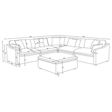 Hobson 6 Piece Upholstered Modular Sectional Sofa – Charcoal
