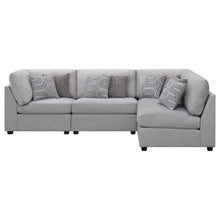 Cambria 4 Piece Upholstered Modular Sectional Sofa – Grey