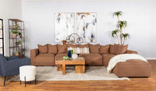 Jennifer 6 Piece Upholstered Modular Sectional – Terracotta