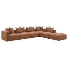 Jennifer 6 Piece Upholstered Modular Sectional – Terracotta