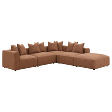 Jennifer 6 Piece Upholstered Modular Sectional – Terracotta