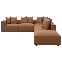 Jennifer 6 Piece Upholstered Modular Sectional – Terracotta