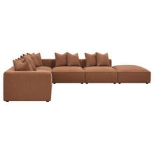 Jennifer 6 Piece Upholstered Modular Sectional – Terracotta