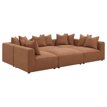 Jennifer 6 Piece Upholstered Modular Sectional – Terracotta