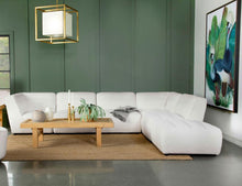 Sunny 6 Piece Upholstered Modular Sectional Sofa – Ivory Sherpa