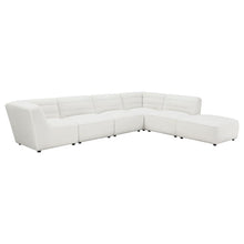 Sunny 6 Piece Upholstered Modular Sectional Sofa – Ivory Sherpa