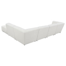 Sunny 6 Piece Upholstered Modular Sectional Sofa – Ivory Sherpa