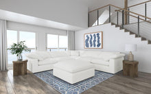 Raleigh 6 Piece Boucle Upholstered Modular Sectional with Ottoman 133.5" x 133.5" – Ivory
