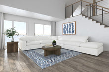 Raleigh 6 Piece Boucle Upholstered Modular Sectional with Ottoman 175.5" x 133.5" – Ivory