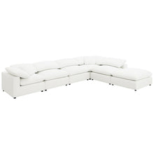 Raleigh 6 Piece Boucle Upholstered Modular Sectional with Ottoman 175.5" x 133.5" – Ivory