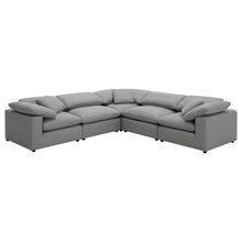 Raleigh 5 Piece Boucle Upholstered Modular Sectional – Grey