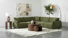 Elysia 5 Piece Fabric Upholstered Modular Sectional Sofa – Green