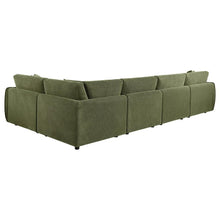 Elysia 5 Piece Fabric Upholstered Modular Sectional Sofa – Green