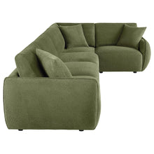 Elysia 5 Piece Fabric Upholstered Modular Sectional Sofa – Green