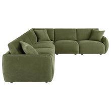 Elysia 6 Piece Fabric Upholstered Modular Sectional Sofa – Green