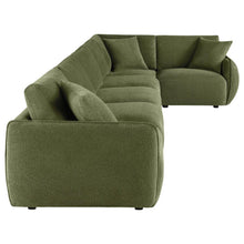 Elysia 6 Piece Fabric Upholstered Modular Sectional Sofa – Green