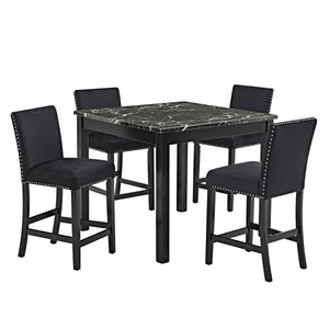 Lennon - 5 Piece Counter Height Set - All Black