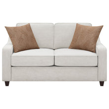 Christine 3 Piece Upholstered Sloped Arm Sofa Set – Beige
