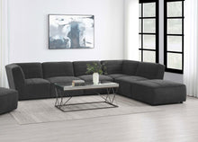 Sunny 6 Piece Upholstered Modular Sectional Sofa – Dark Charcoal Boucle