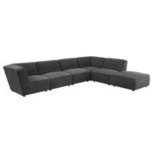 Sunny 6 Piece Upholstered Modular Sectional Sofa – Dark Charcoal Boucle
