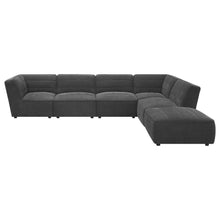 Sunny 6 Piece Upholstered Modular Sectional Sofa – Dark Charcoal Boucle