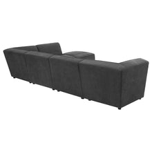 Sunny 6 Piece Upholstered Modular Sectional Sofa – Dark Charcoal Boucle