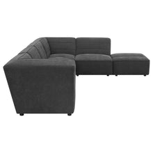 Sunny 6 Piece Upholstered Modular Sectional Sofa – Dark Charcoal Boucle