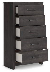 Hollivern - Dark Gray - Five Drawer Chest