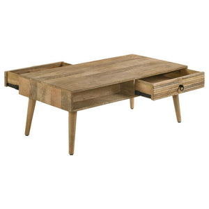 Zabel - 1-Drawer Rectangular Mango Wood Coffee Table - Natural