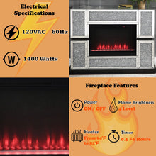 Noralie - 48" X 15" Fireplace - Mirrored & Faux Diamonds