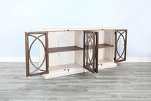78" Media Console - Buckskin / Marble White