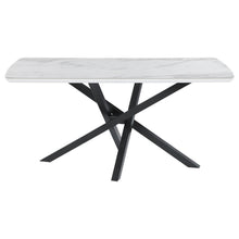 Paulita - Rectangular Dining Table - White And Gunmetal