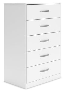 Flannia - White - Five Drawer Chest - 46" Height