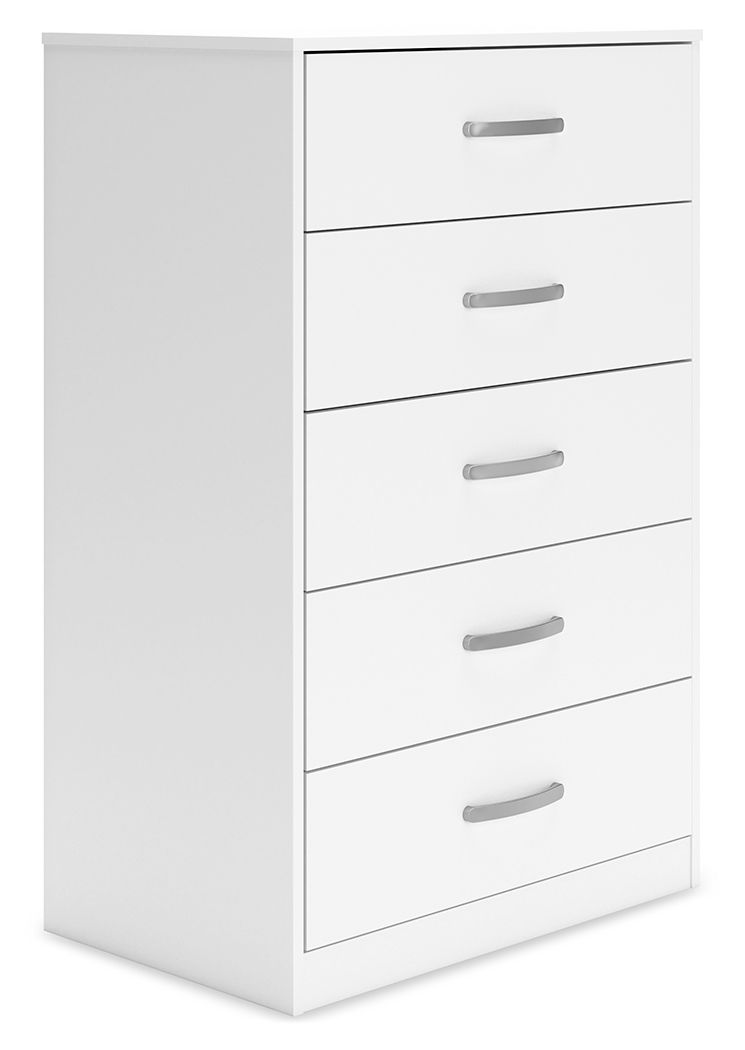 Flannia - White - Five Drawer Chest - 46